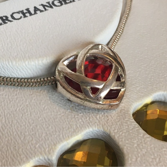 VINTAGE Kim Rogers Interchangeable Hearts Pendant Necklace - Picture 4 of 13